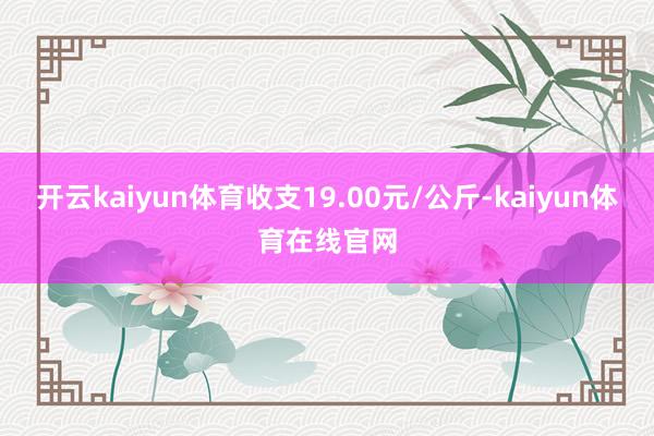 开云kaiyun体育收支19.00元/公斤-kaiyun体育在线官网