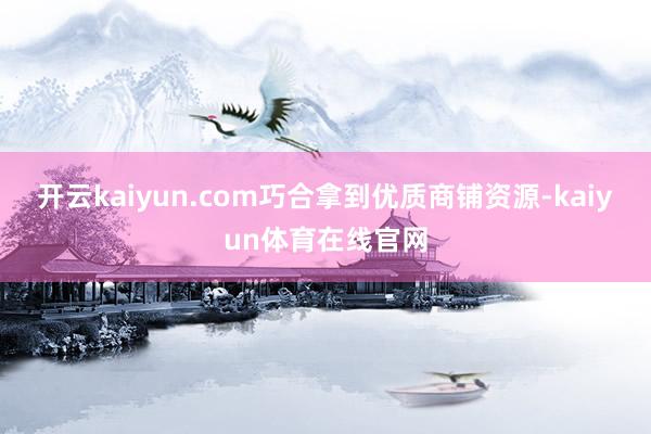 开云kaiyun.com巧合拿到优质商铺资源-kaiyun体育在线官网