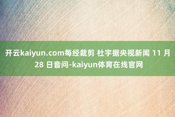 开云kaiyun.com每经裁剪 杜宇据央视新闻 11 月 28 日音问-kaiyun体育在线官网