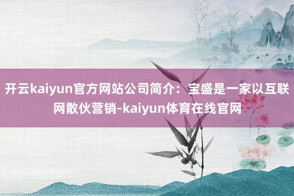 开云kaiyun官方网站公司简介:宝盛是一家以互联网散伙营销-kaiyun体育在线官网