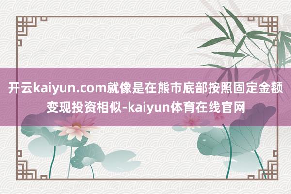 开云kaiyun.com就像是在熊市底部按照固定金额变现投资相似-kaiyun体育在线官网