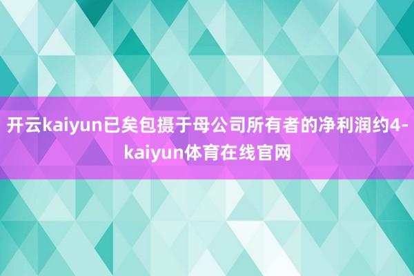 开云kaiyun已矣包摄于母公司所有者的净利润约4-kaiyun体育在线官网
