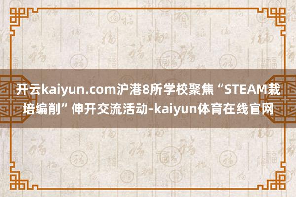 开云kaiyun.com沪港8所学校聚焦“STEAM栽培编削”伸开交流活动-kaiyun体育在线官网