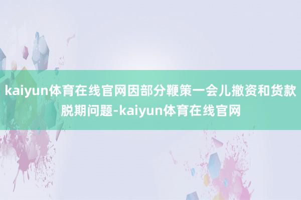 kaiyun体育在线官网因部分鞭策一会儿撤资和货款脱期问题-kaiyun体育在线官网