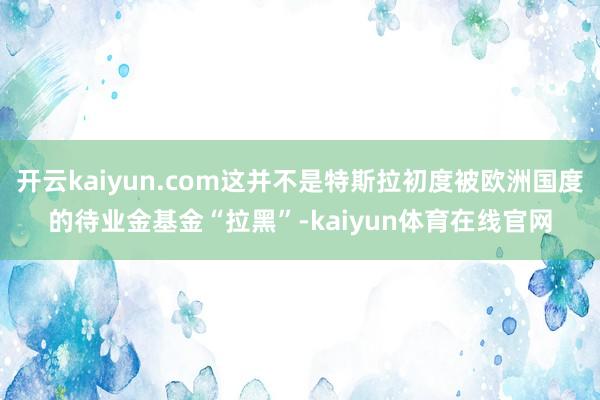 开云kaiyun.com这并不是特斯拉初度被欧洲国度的待业金基金“拉黑”-kaiyun体育在线官网