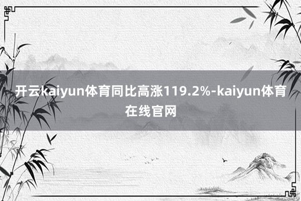 开云kaiyun体育同比高涨119.2%-kaiyun体育在线官网