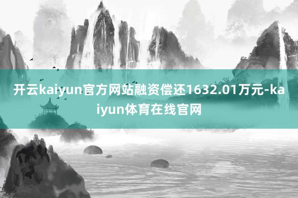 开云kaiyun官方网站融资偿还1632.01万元-kaiyun体育在线官网