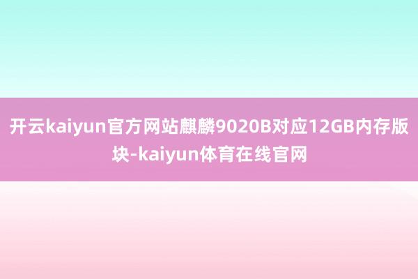 开云kaiyun官方网站麒麟9020B对应12GB内存版块-kaiyun体育在线官网